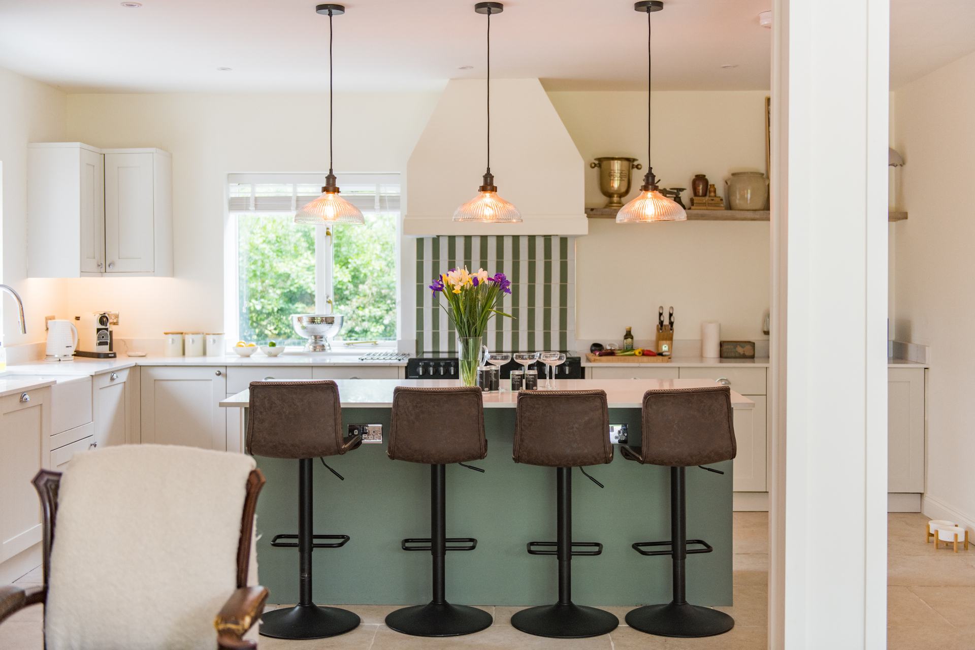 Shaker kitchen with central island